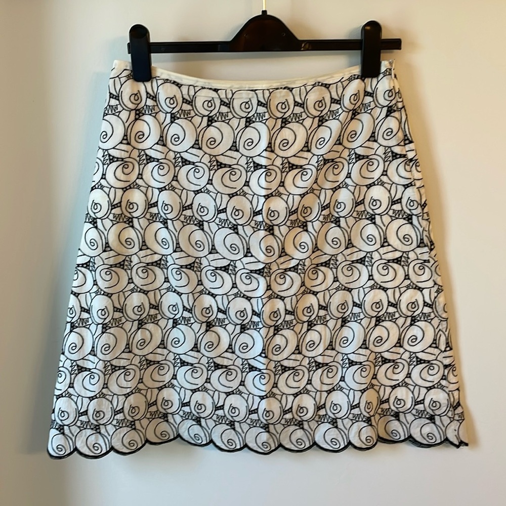 Max Studio Special Edition Embroidered Cotton A-Line Skirt, Small